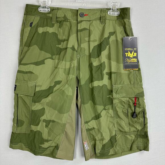 O’Neill Traveler Hybrid Stretch Men’s 30 Swim Shorts Zip Fly Pockets Camouflage - Picture 1 of 12